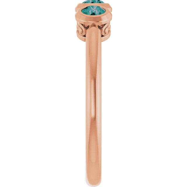 A colorful way to show your love, this alexandrite ring in 14k rose gold is the start of something beautiful.