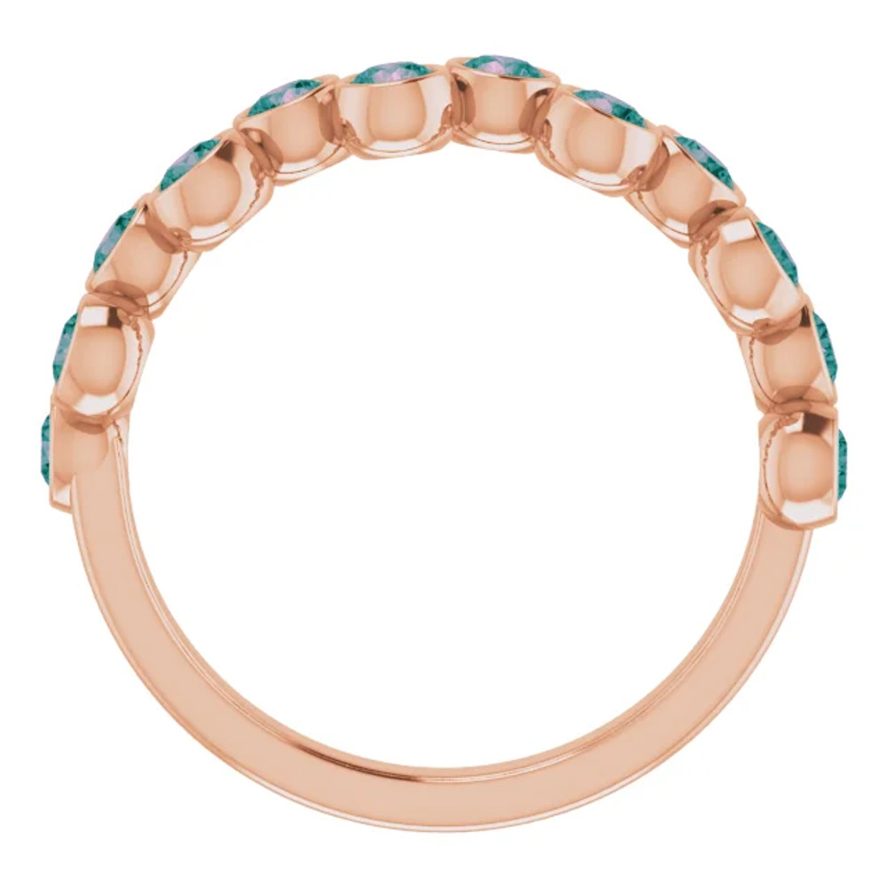 A colorful way to show your love, this alexandrite ring in 14k rose gold is the start of something beautiful.