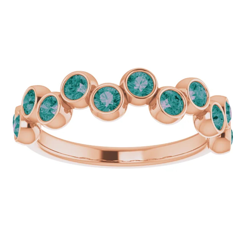 A colorful way to show your love, this alexandrite ring in 14k rose gold is the start of something beautiful.