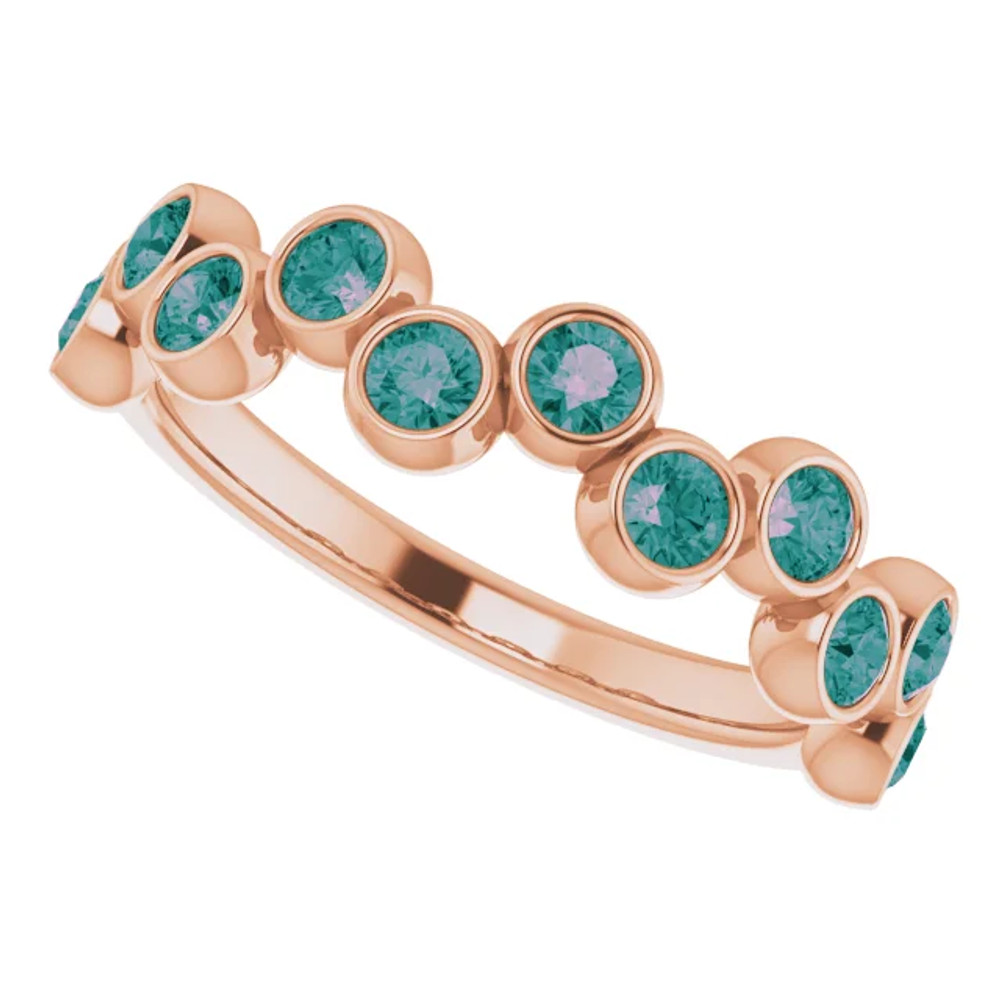 A colorful way to show your love, this alexandrite ring in 14k rose gold is the start of something beautiful.