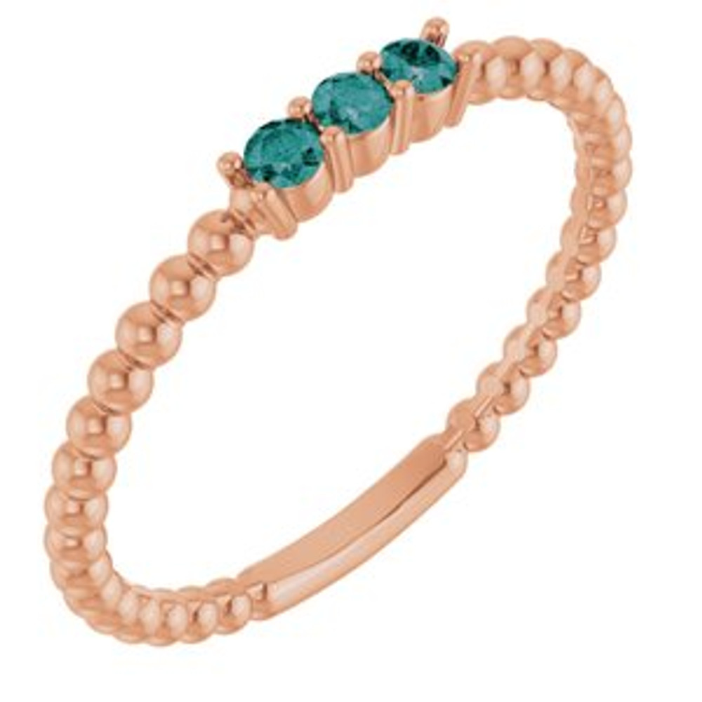 A colorful way to show your love, this alexandrite ring in 14k rose gold is the start of something beautiful.