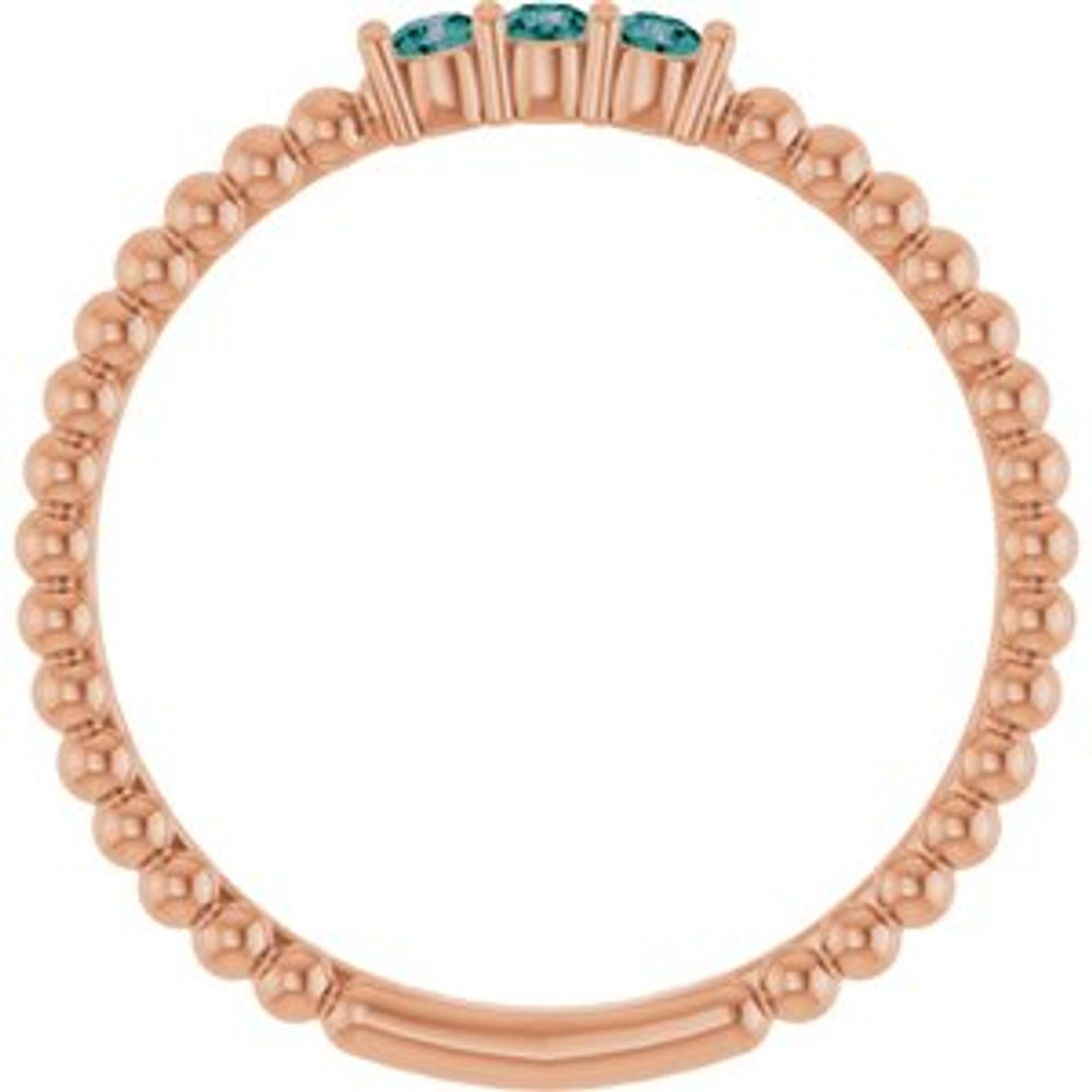 A colorful way to show your love, this alexandrite ring in 14k rose gold is the start of something beautiful.