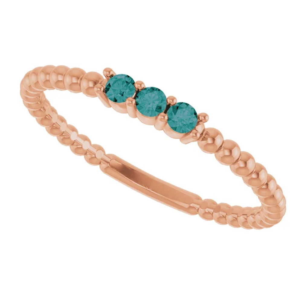 A colorful way to show your love, this alexandrite ring in 14k rose gold is the start of something beautiful.