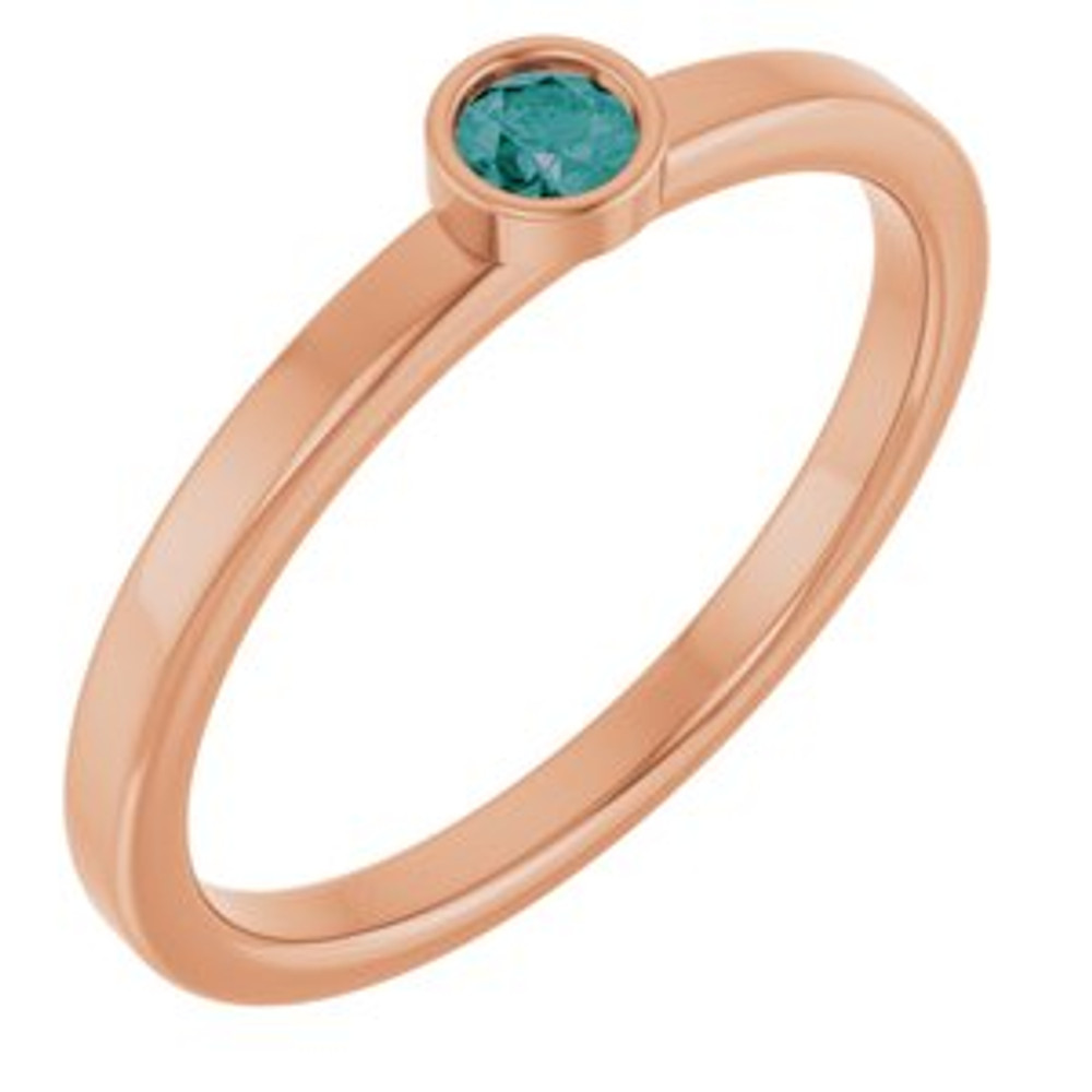 A colorful way to show your love, this alexandrite ring in 14k rose gold is the start of something beautiful.