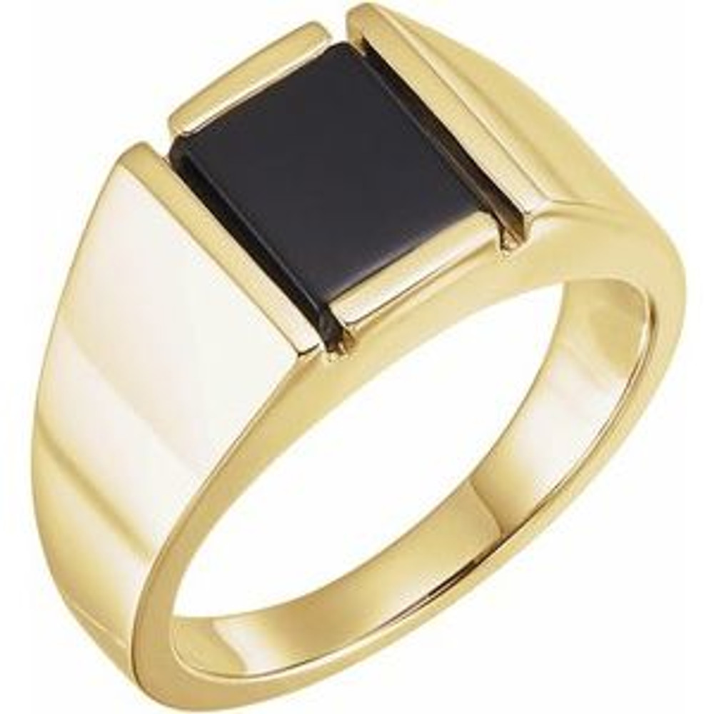 Wear bold color in a sophisticated way with this black onyx ring, an anytime choice you'll turn to often.