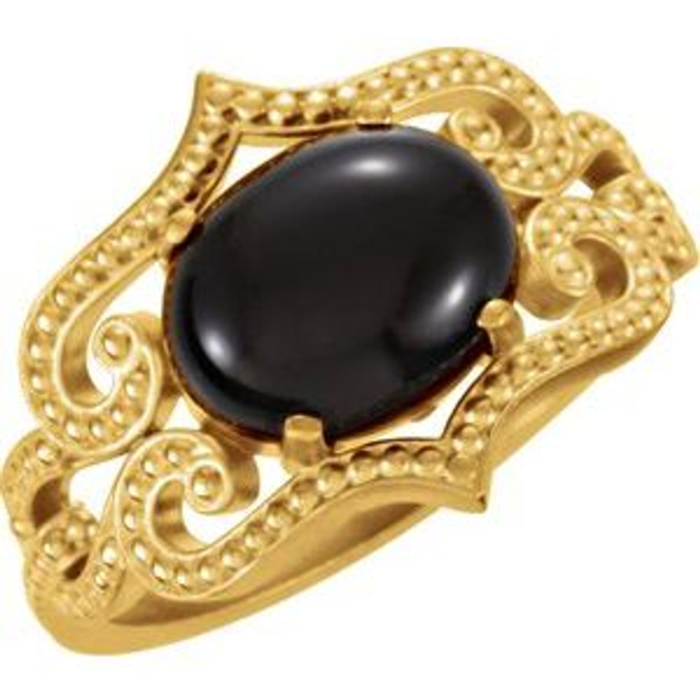 Wear bold color in a sophisticated way with this black onyx ring, an anytime choice you'll turn to often.
