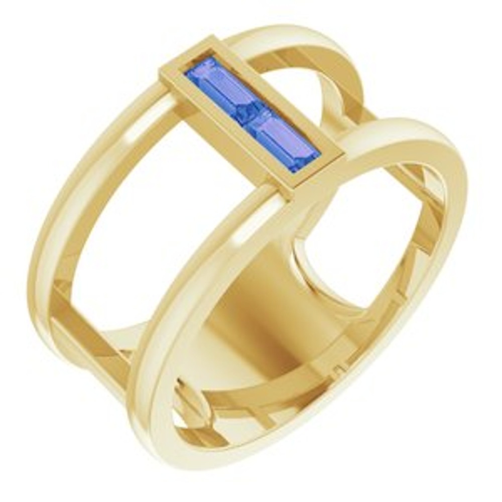 Express your love with this beautiful tanzanite negative space ring.
