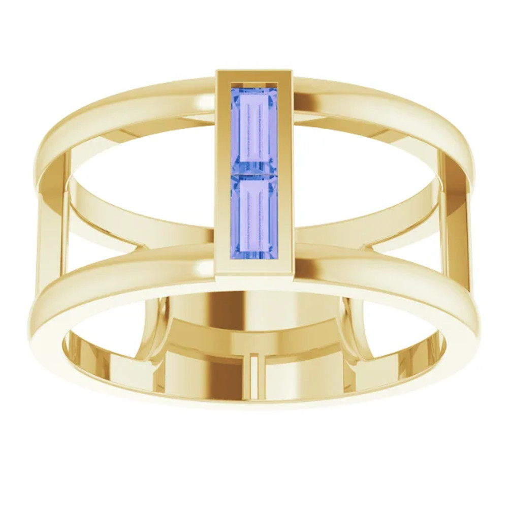 Express your love with this beautiful tanzanite negative space ring.