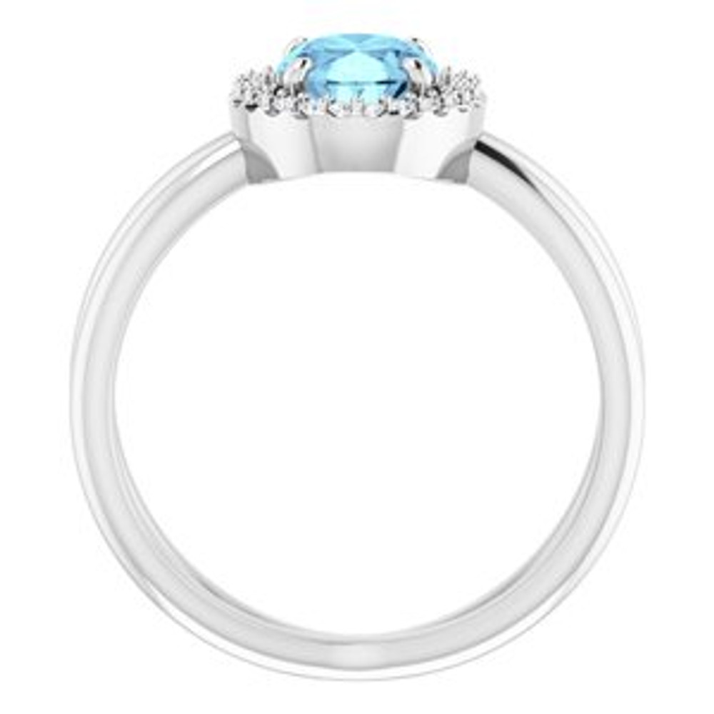 Dainty and feminine, this gemstone ring sets an elegant tone. The ring is set in platinum.