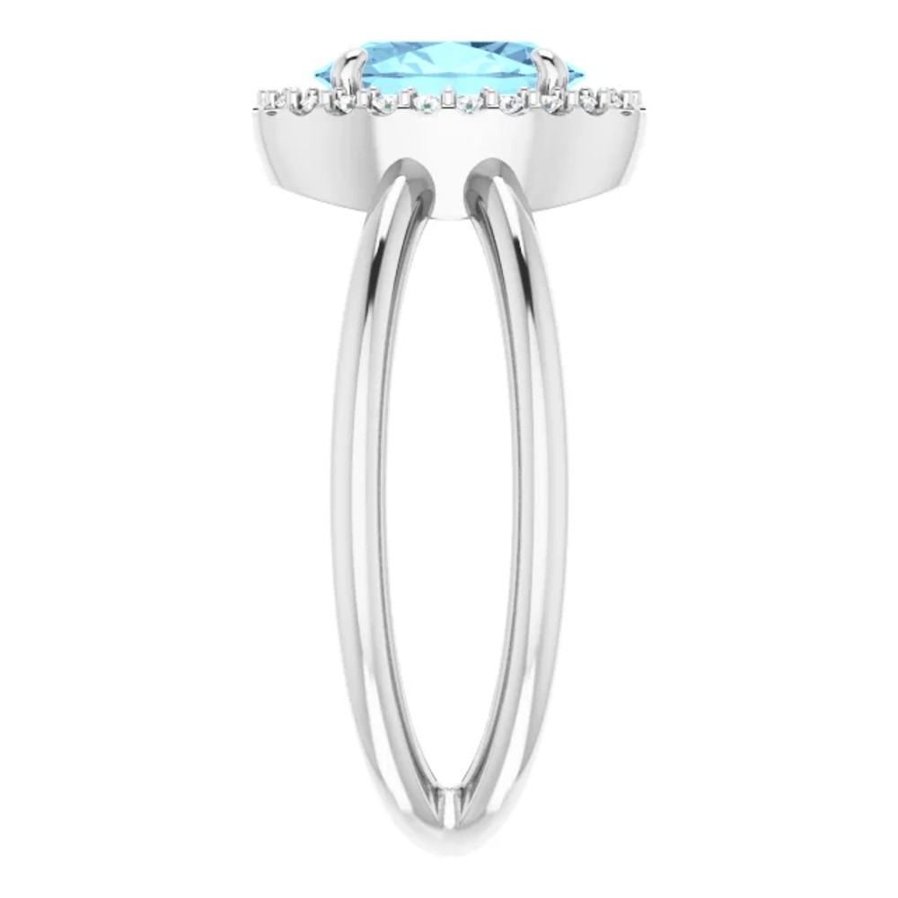 Dainty and feminine, this gemstone ring sets an elegant tone. The ring is set in platinum.