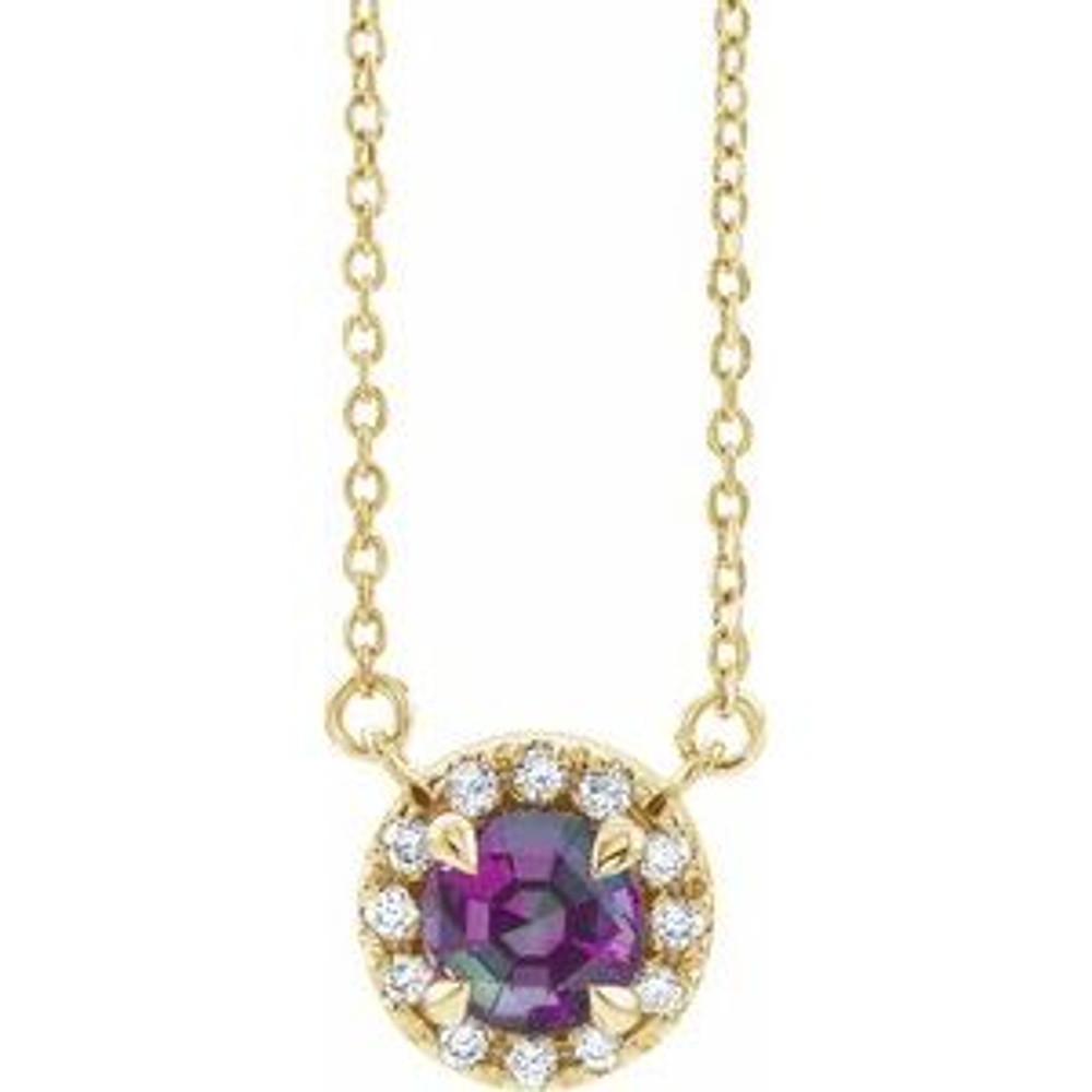 Charm your June-born girl with this beautiful alexandrite pendant.
