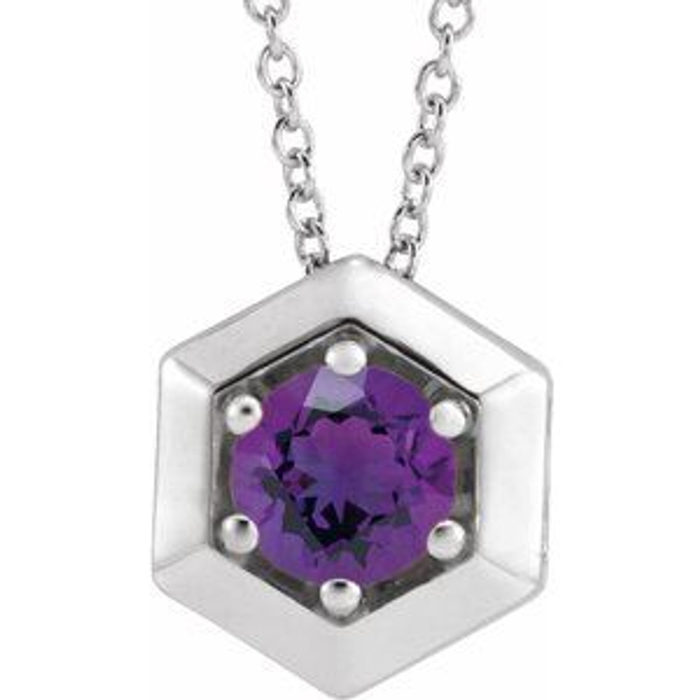 Make a glamorous statement with this stunning amethyst pendant.