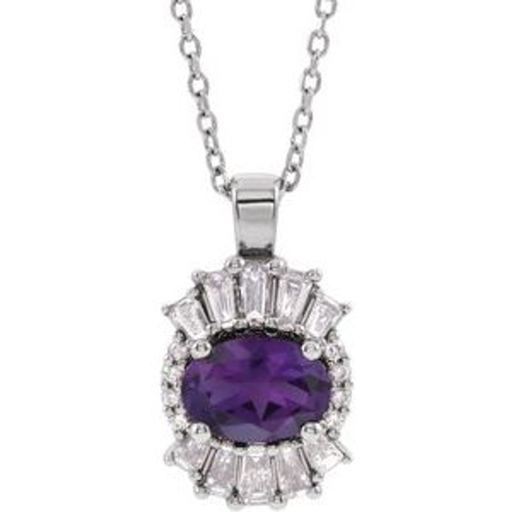 Make a glamorous statement with this stunning amethyst pendant.