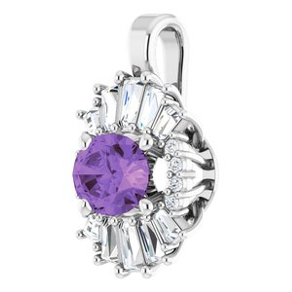 Make a glamorous statement with this stunning amethyst pendant.