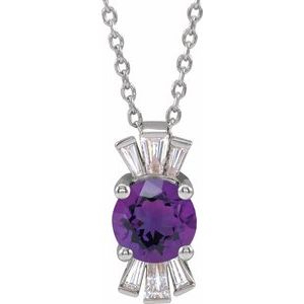 Make a glamorous statement with this stunning amethyst pendant.