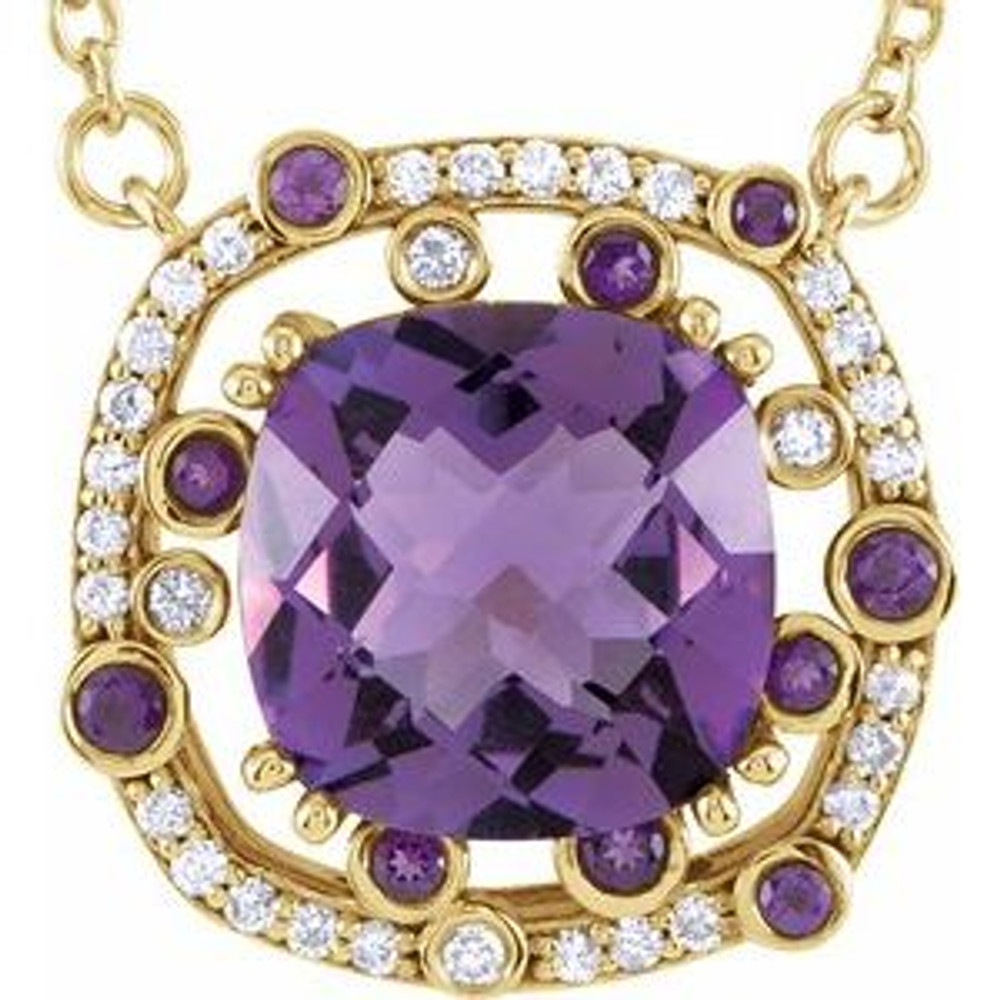Make a glamorous statement with this stunning amethyst pendant.