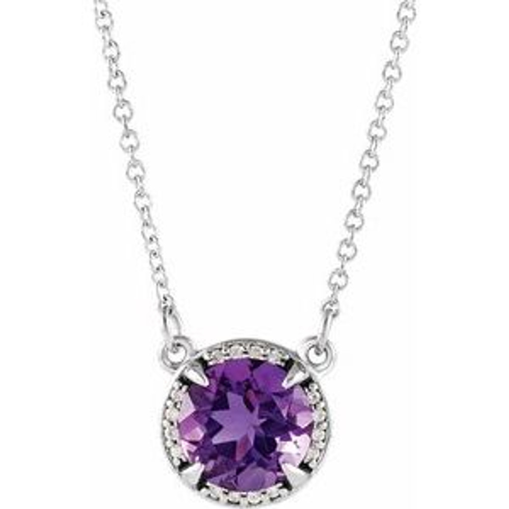 Make a glamorous statement with this stunning amethyst pendant.