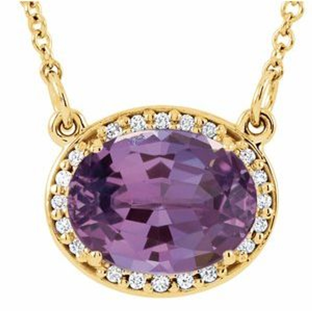 Make a glamorous statement with this stunning amethyst pendant.