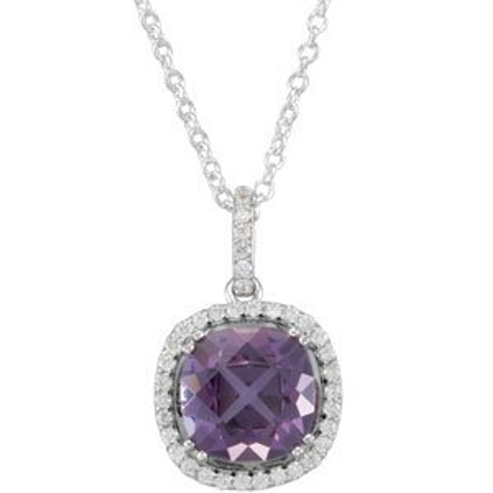 Make a glamorous statement with this stunning amethyst pendant.