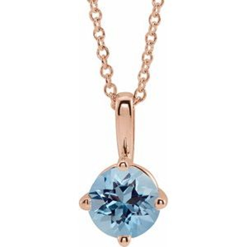 Charm your March-born girl with this beautiful gemstone pendant.