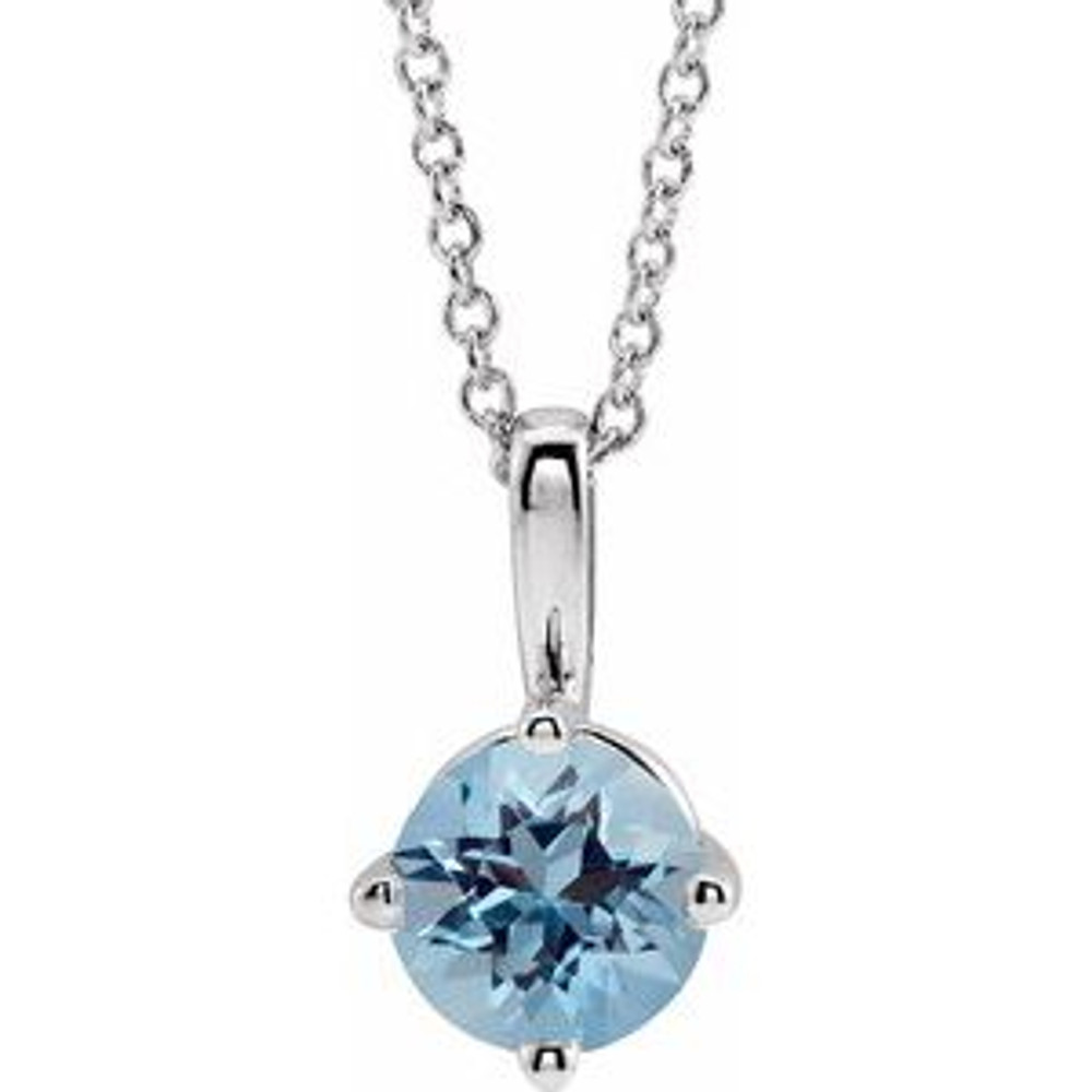 Charm your March-born girl with this beautiful gemstone pendant.