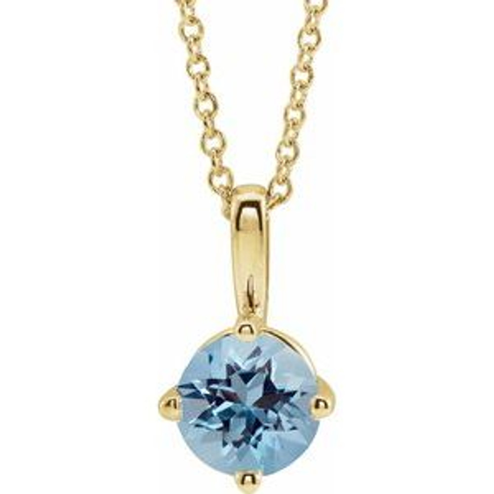 Charm your March-born girl with this beautiful gemstone pendant.