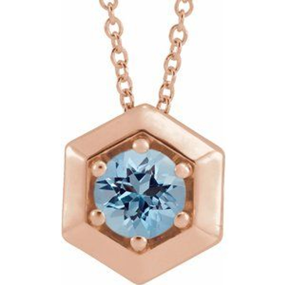 Charm your March-born girl with this beautiful gemstone pendant.