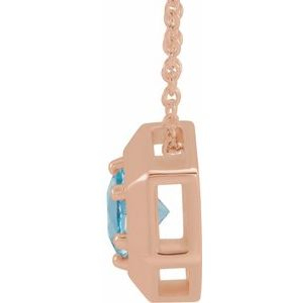 Charm your March-born girl with this beautiful gemstone pendant.