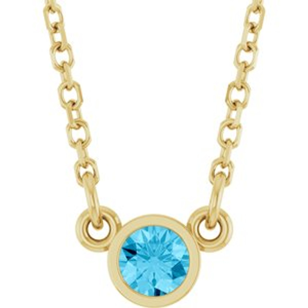 Charm your March-born girl with this beautiful gemstone pendant.