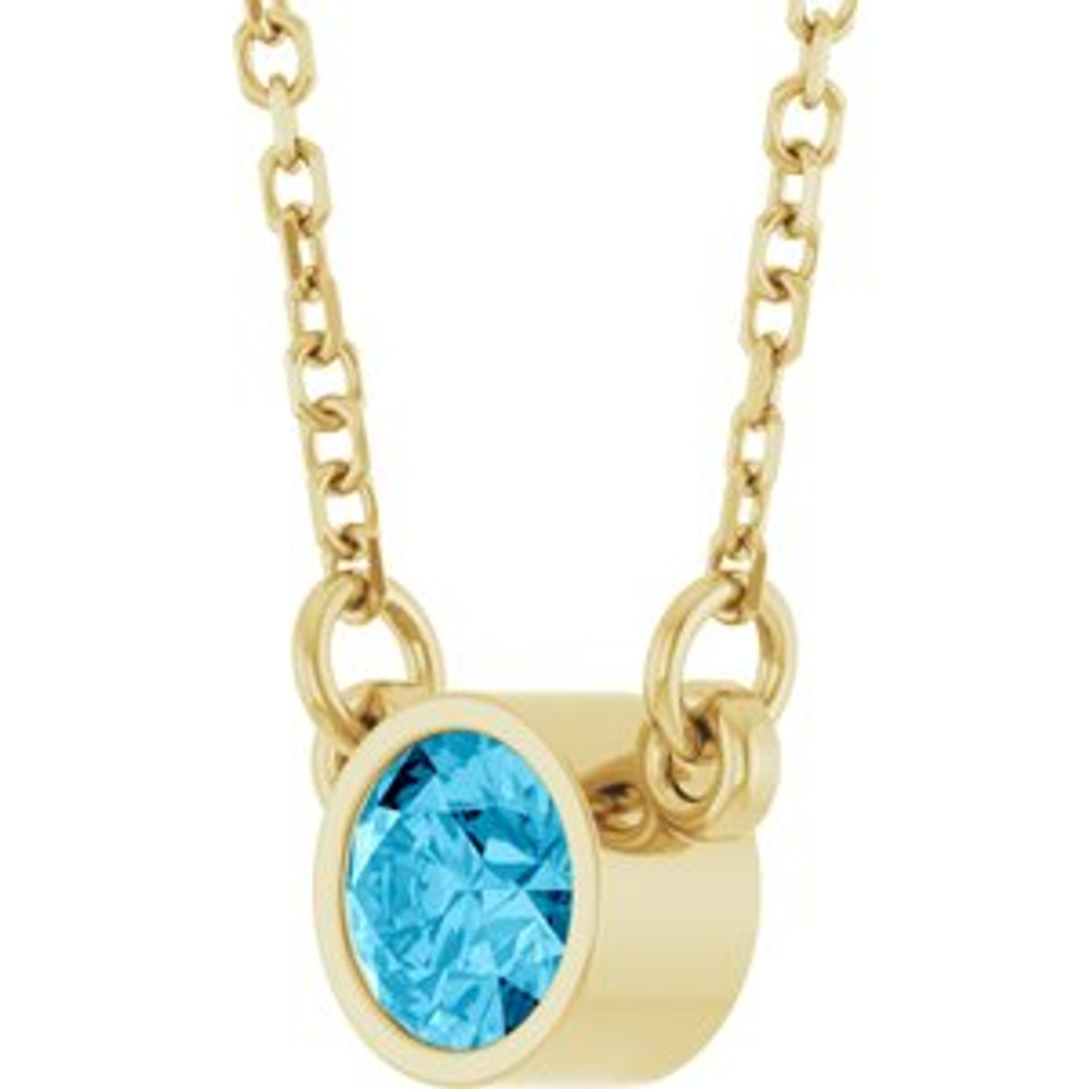 Charm your March-born girl with this beautiful gemstone pendant.
