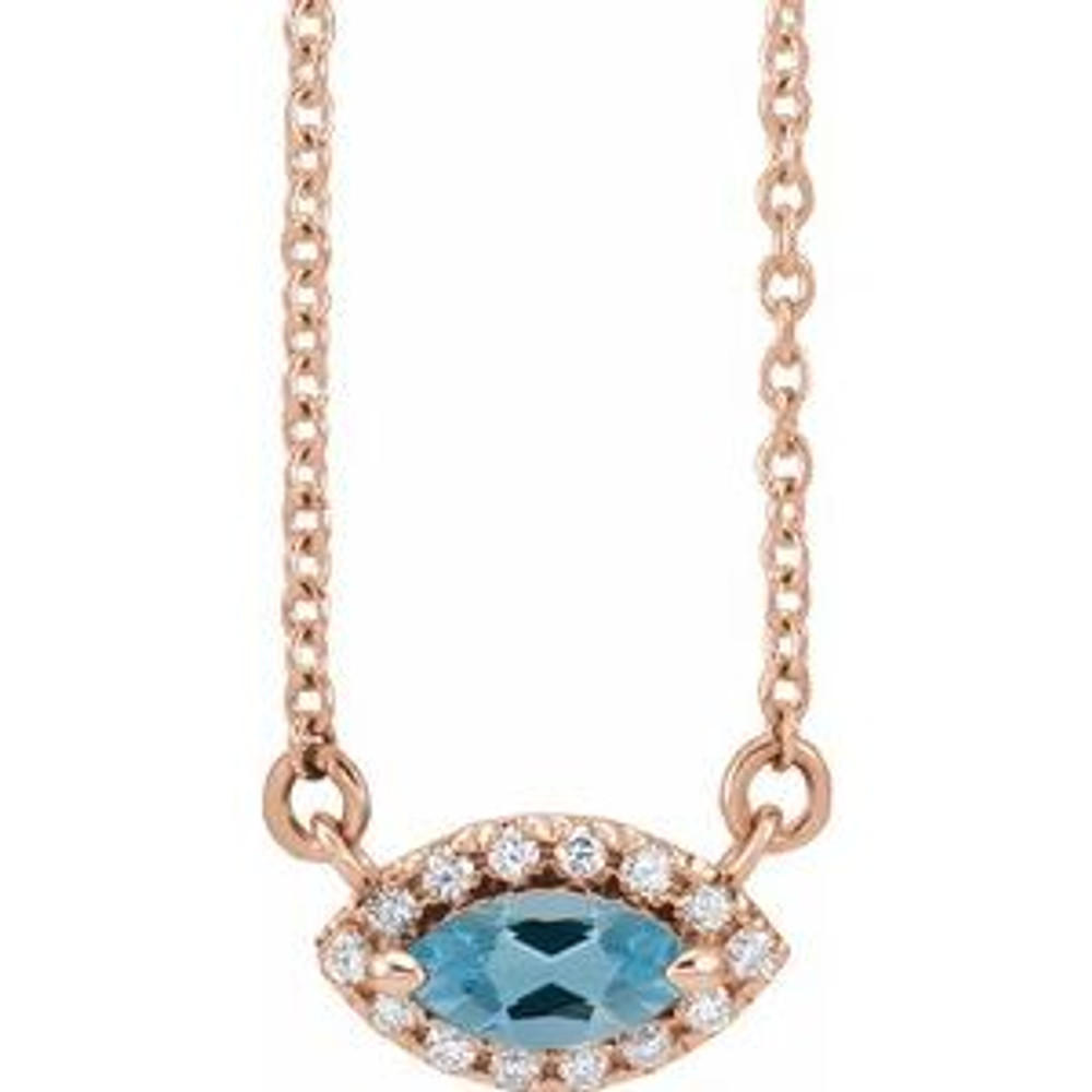 Charm your March-born girl with this beautiful gemstone pendant.