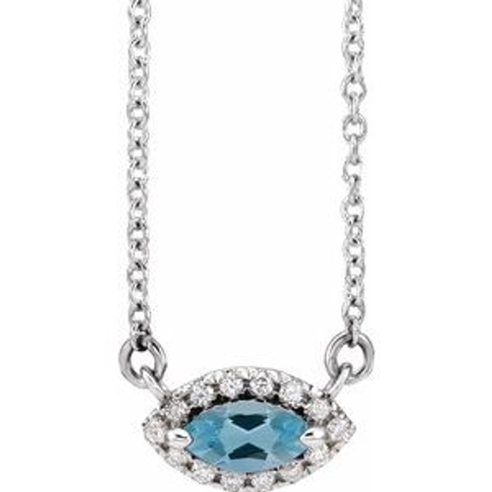 Charm your March-born girl with this beautiful gemstone pendant.