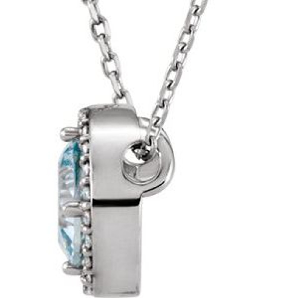 Charm your March-born girl with this beautiful gemstone pendant.