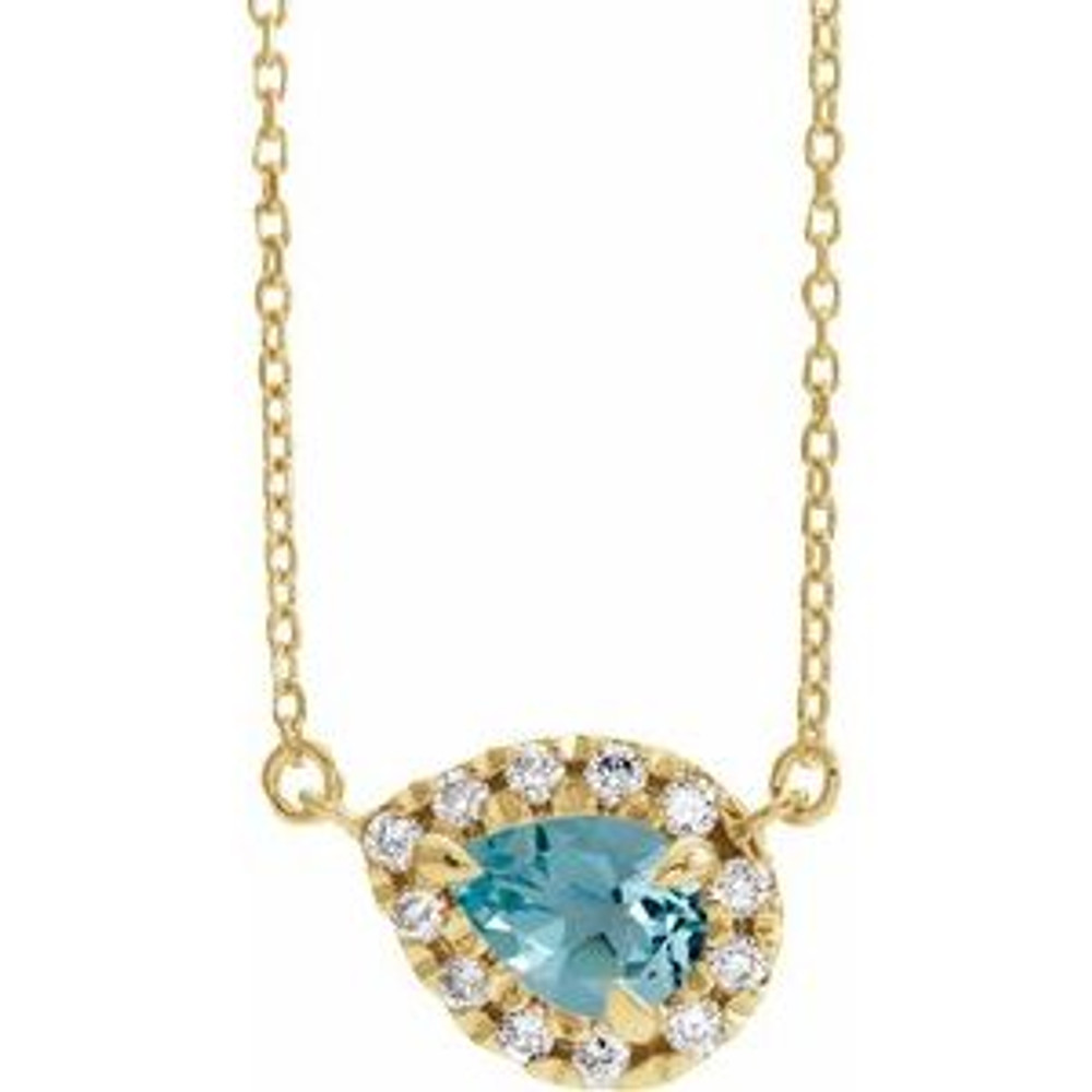 Charm your March-born girl with this beautiful gemstone pendant.