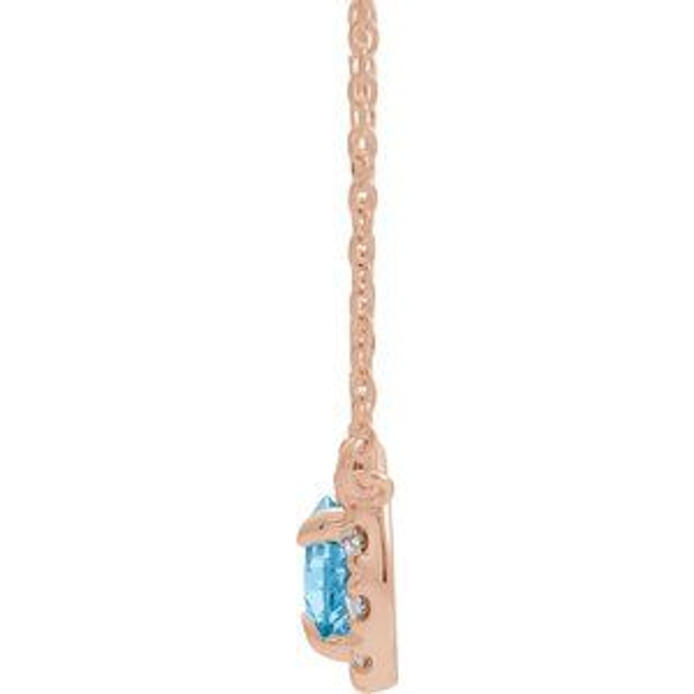 Charm your March-born girl with this beautiful gemstone pendant.