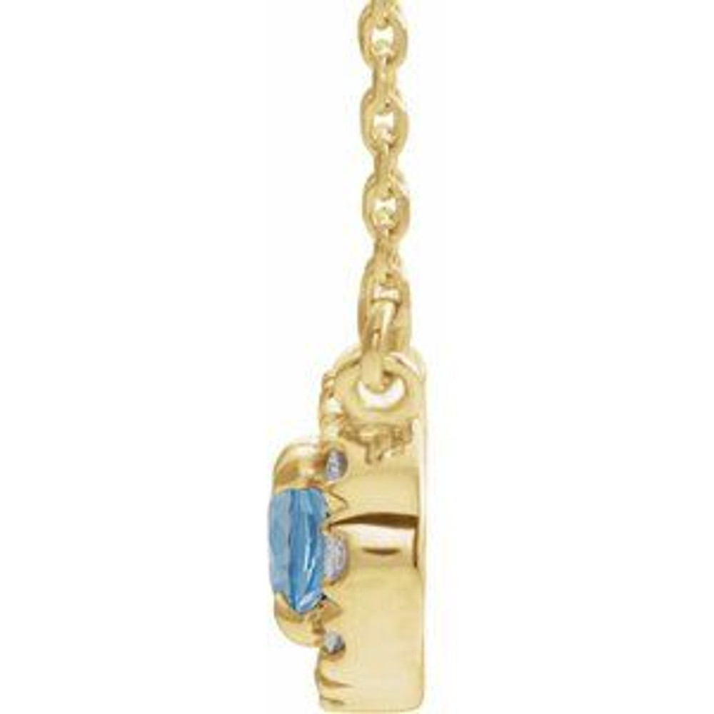 Charm your March-born girl with this beautiful gemstone pendant.