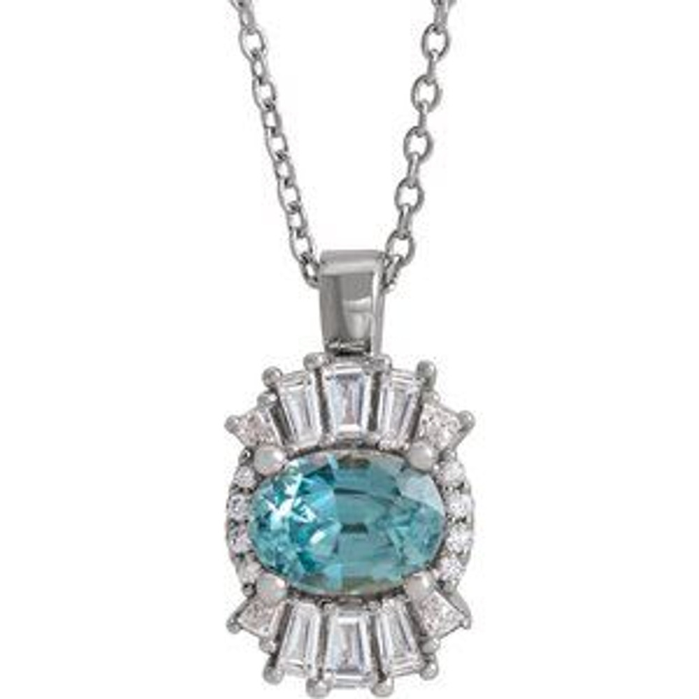 Charm your March-born girl with this beautiful gemstone pendant.