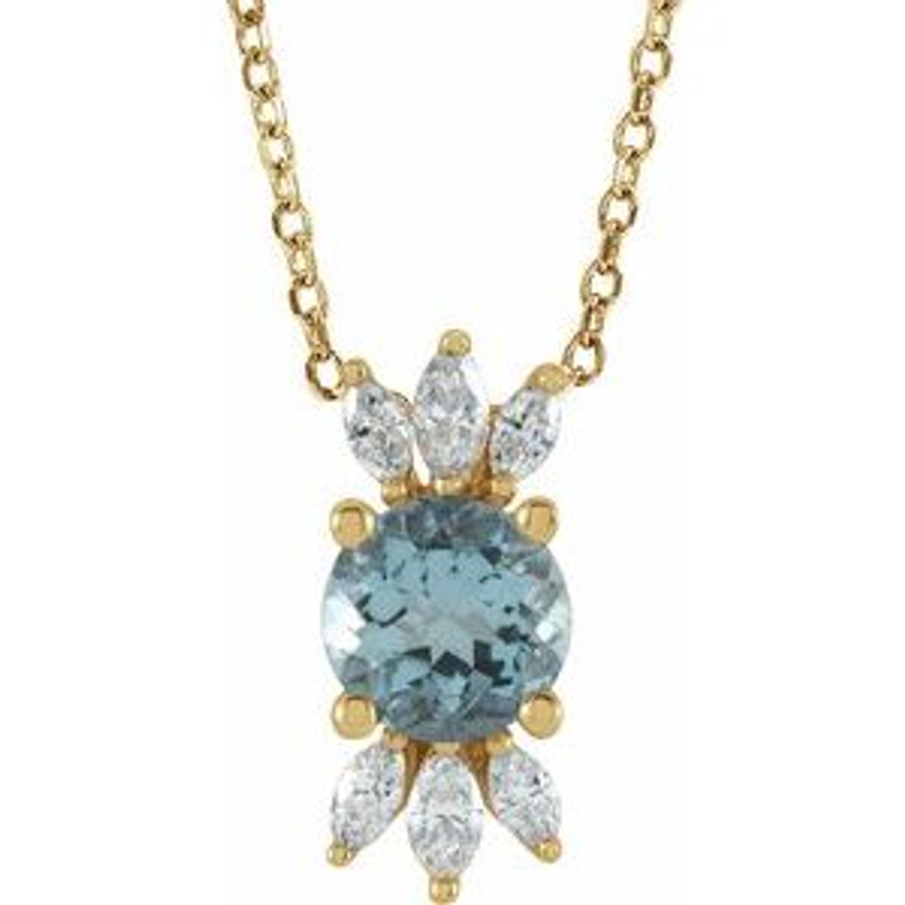 Charm your March-born girl with this beautiful gemstone pendant.
