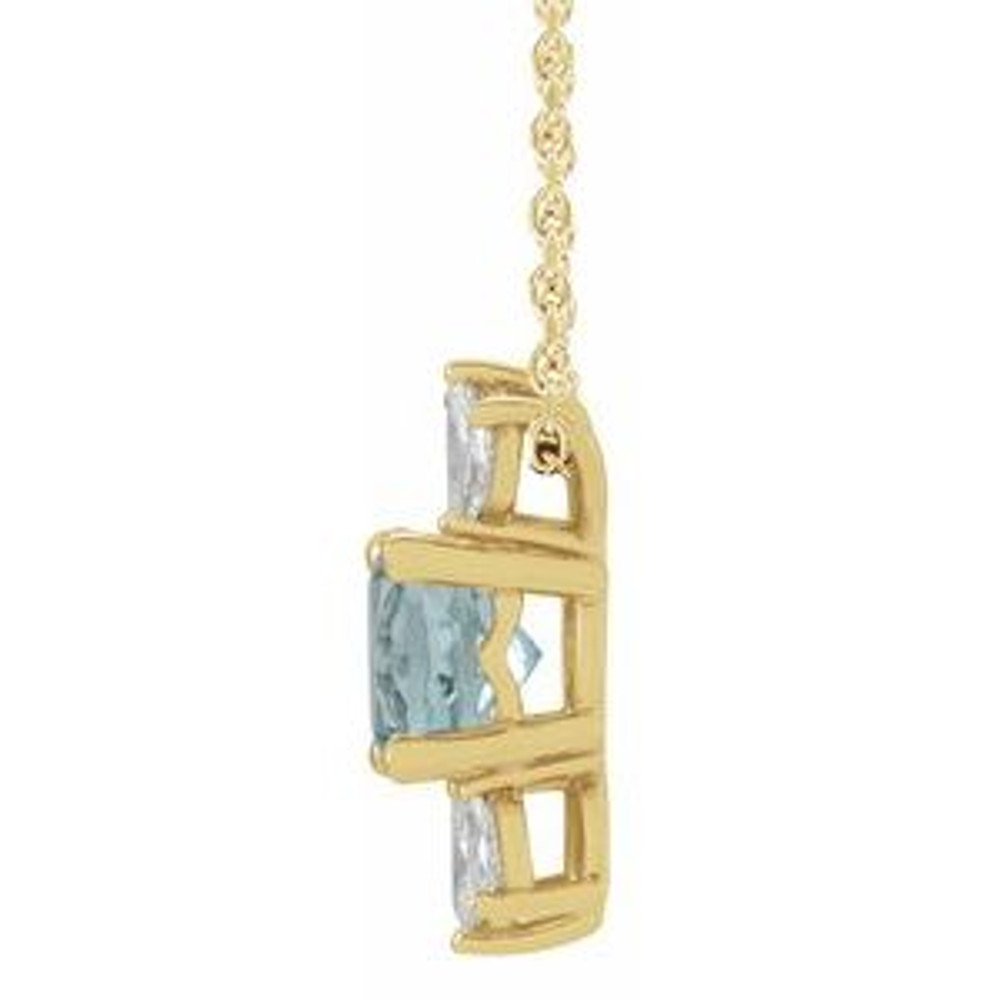 Charm your March-born girl with this beautiful gemstone pendant.
