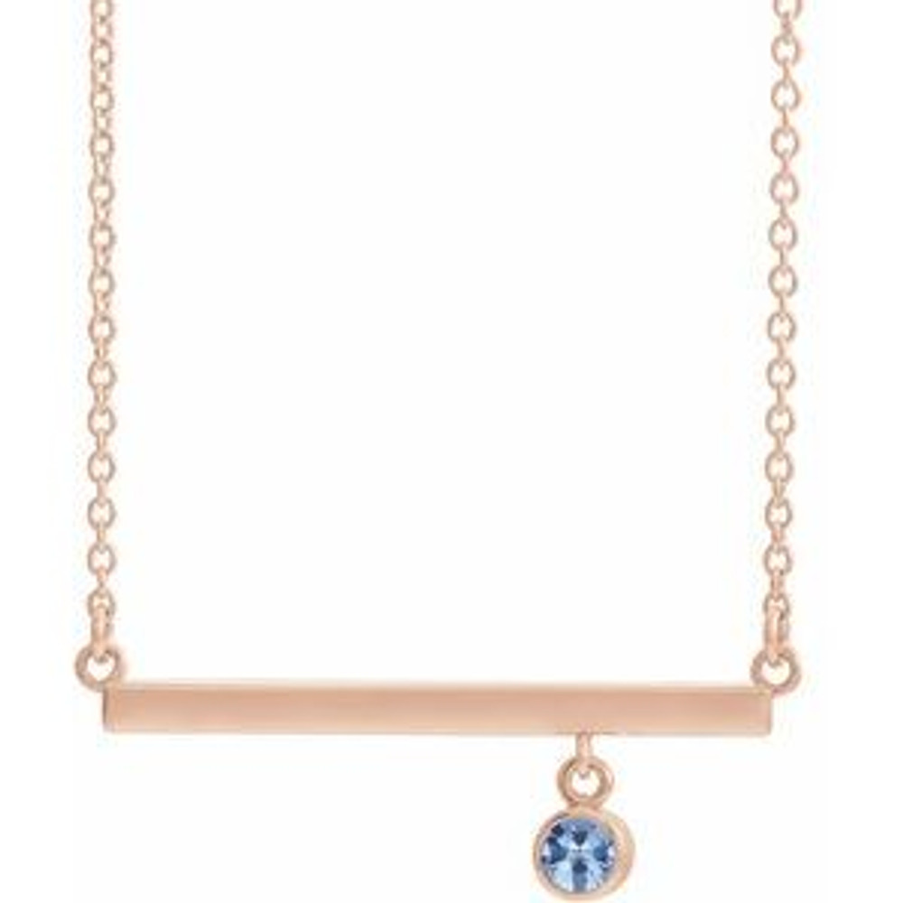 Charm your March-born girl with this beautiful gemstone pendant.