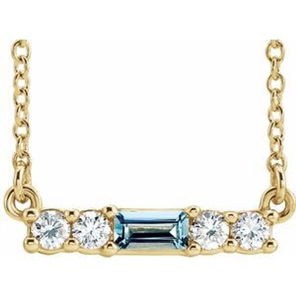 Charm your March-born girl with this beautiful gemstone pendant.