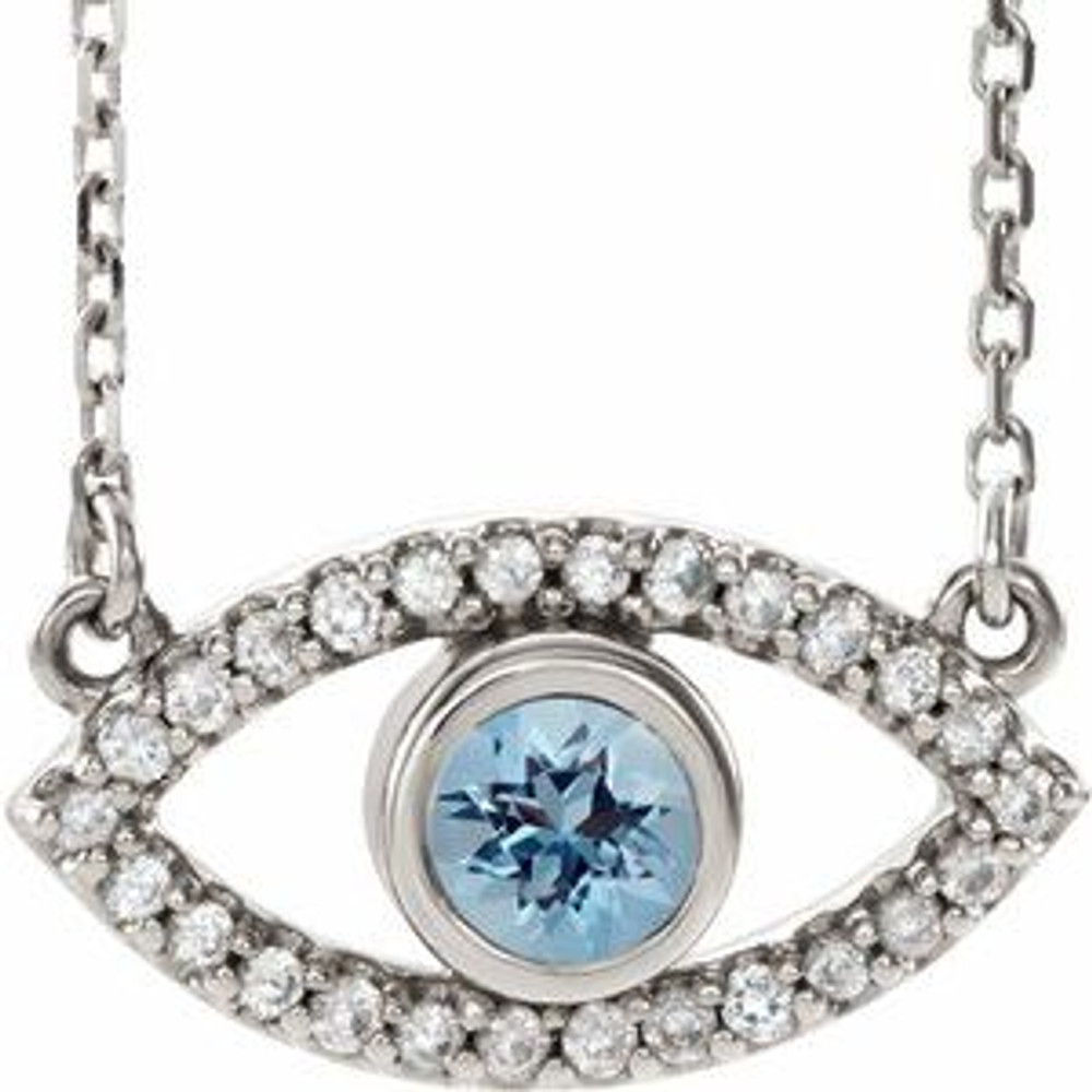 Charm your March-born girl with this beautiful gemstone pendant.