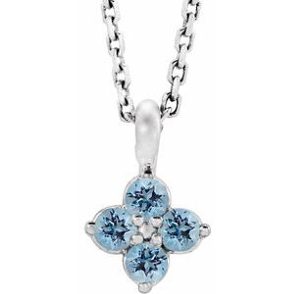 Charm your March-born girl with this beautiful gemstone pendant.