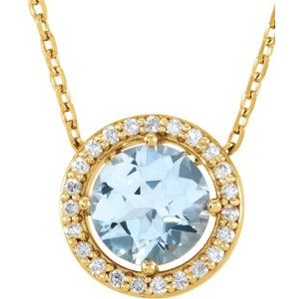 Charm your March-born girl with this beautiful gemstone pendant.