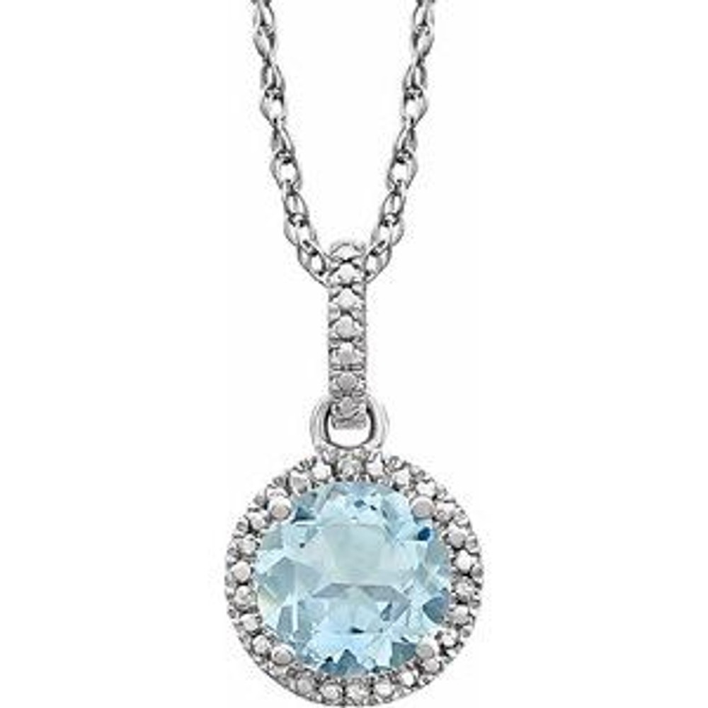 Charm your March-born girl with this beautiful gemstone pendant.