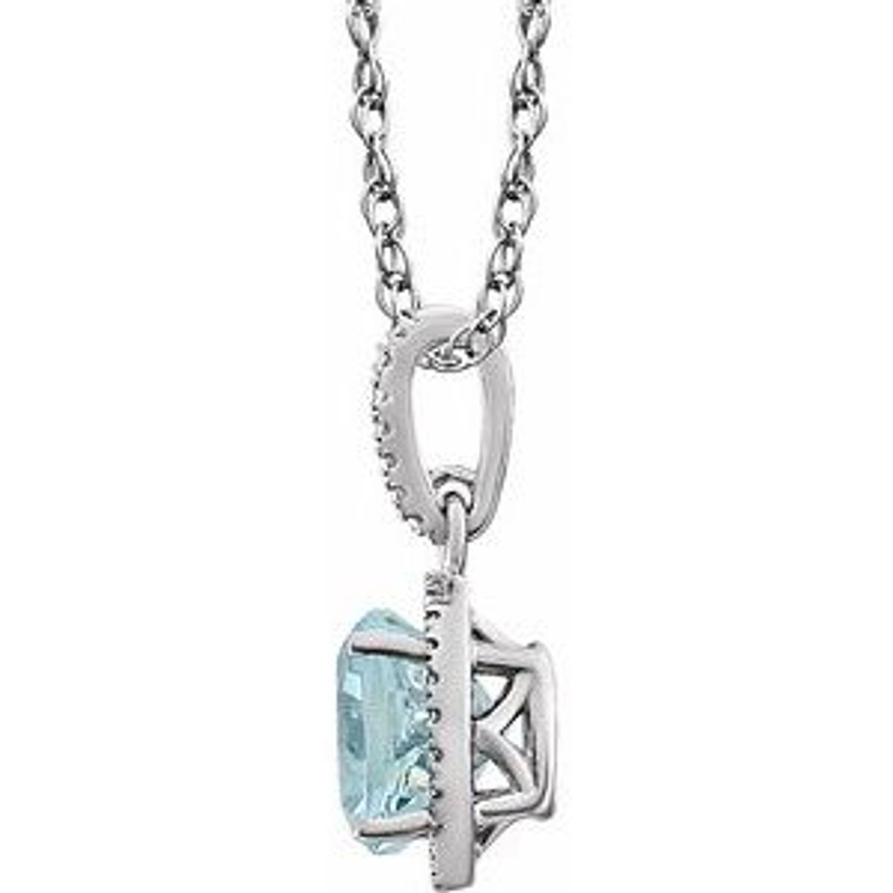 Charm your March-born girl with this beautiful gemstone pendant.