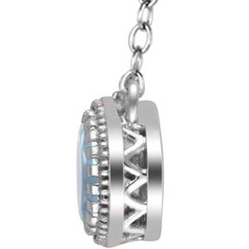 Charm your March-born girl with this beautiful gemstone pendant.