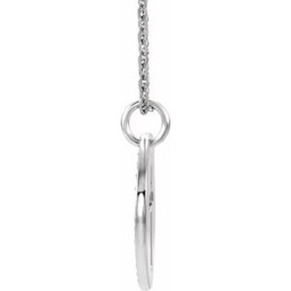 .07 CTW Diamond Pierced Cross 18" Necklace In Sterling Silver