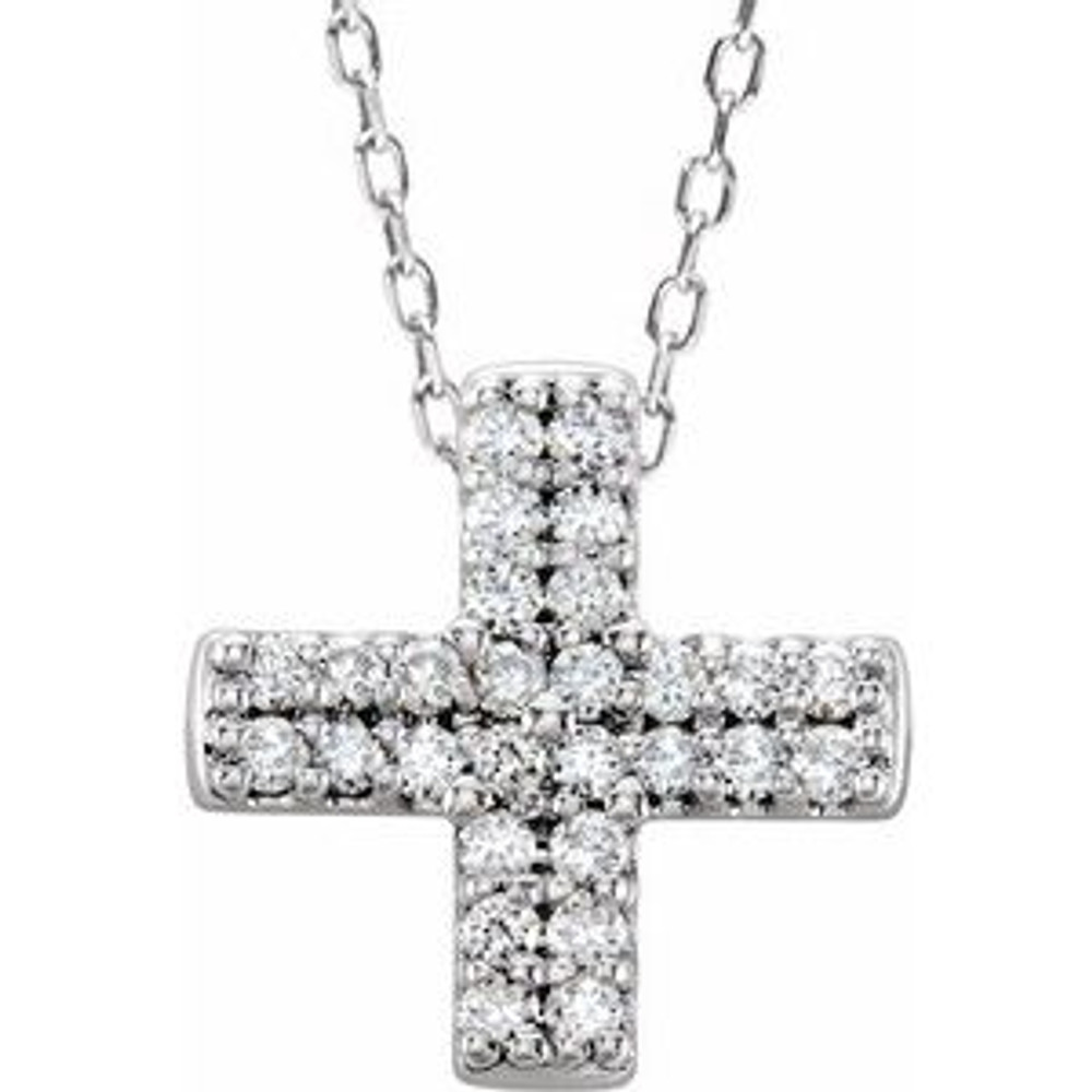 Simple and stylish, this cross pendant is a sparkling reflection of her faith.