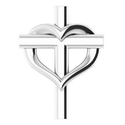 Celebrate your faith with this cross with heart pendant.